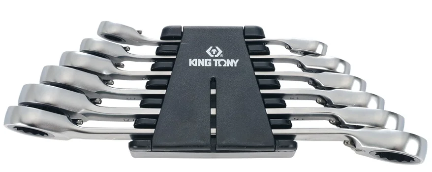 Набір накидних ключів з тріскачкою King Tony 8-19 мм 6 од. (12706MR)
