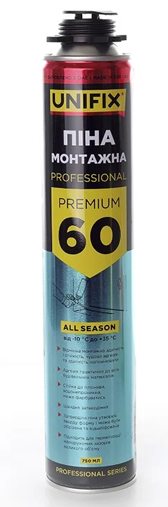Піна монтажна професійна всесезонна Premium 60л 750мл Unifix (951235)