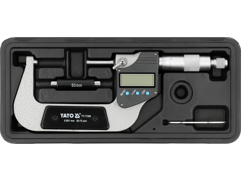 Мікрометр 50-75 мм з цифровим дисплеєм Yato YT-72308