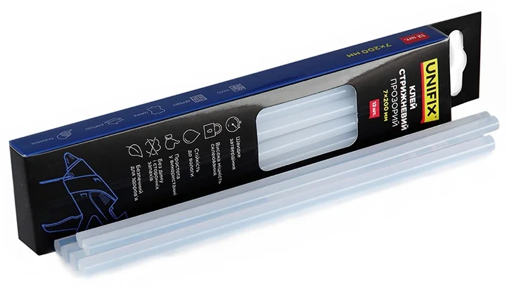 Клей стрижневий прозорий 7.0х200мм (12 шт) Unifix (951452)