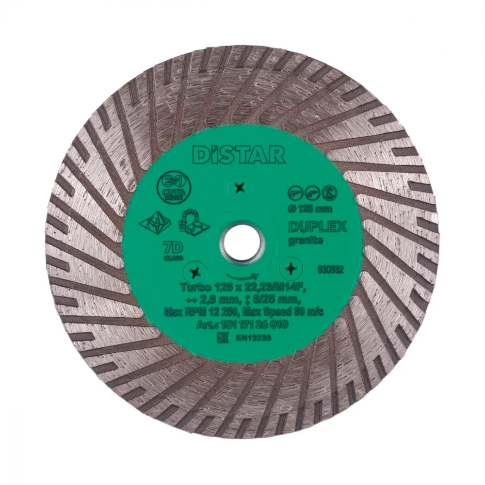 Коло алмазне відрізне Turbo 125 M14F Duplex Distar 10117126010
