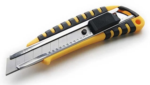 Ніж висувний 18мм прогумований корпус, автозамок Сила 400222