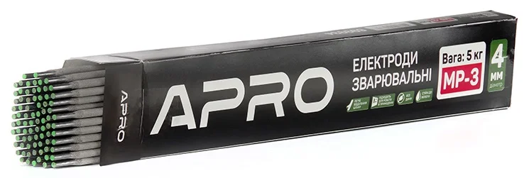 Електроди зварювальні 4мм 5кг Apro МР-3 (699934)