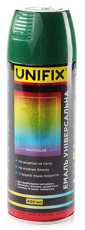 Емаль акрилова універсальна RAL 6005 Зелений мох глянець 400мл Unifix (951026)