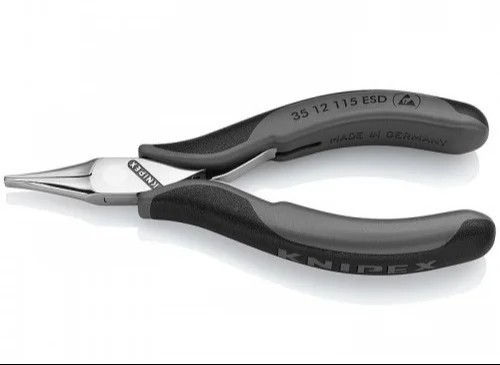 Прецизійні плоскогубці захватні для електроніки антистатичні Knipex L=115 мм (35 12 115 ESD)