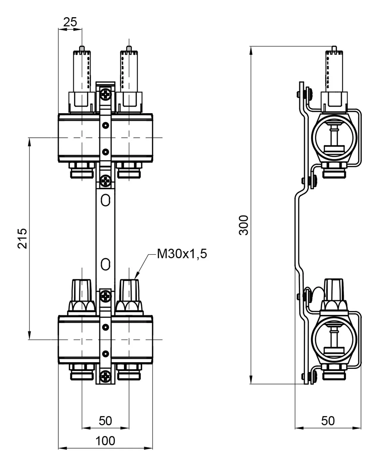 Коллектор латунный SD Forte с расходомером 1"х2 SF001W2 - фото 3