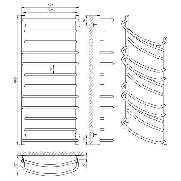 Рушникосушка Laris Евромикс П12 500 х 1200
