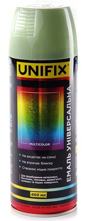 Емаль акрилова універсальна RAL 6021 Зелений блідий глянець 400мл Unifix (951028)