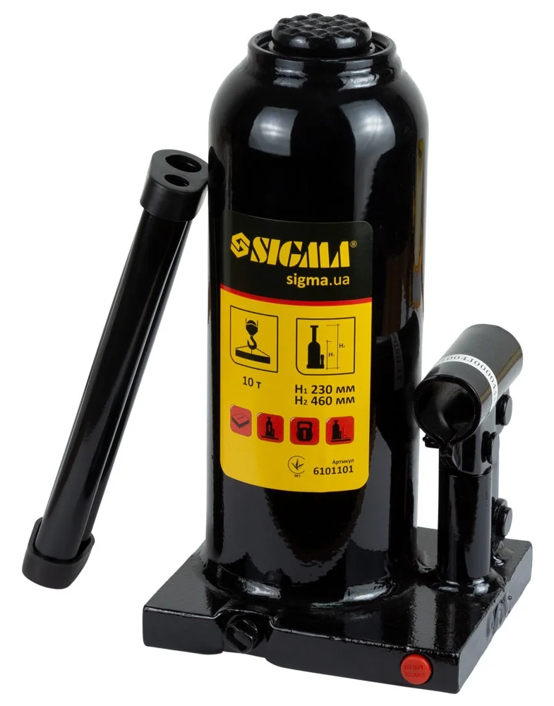 Домкрат гідравлічний пляшковий одноштоковий 10т Sigma 6101101