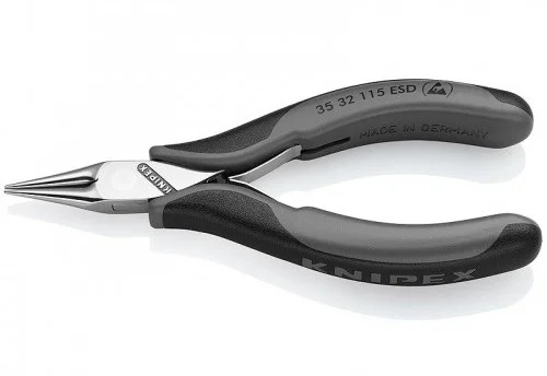 Точні прецизійні круглогубці для електроніки антистатичні Knipex L=115 мм (35 32 115 ESD)