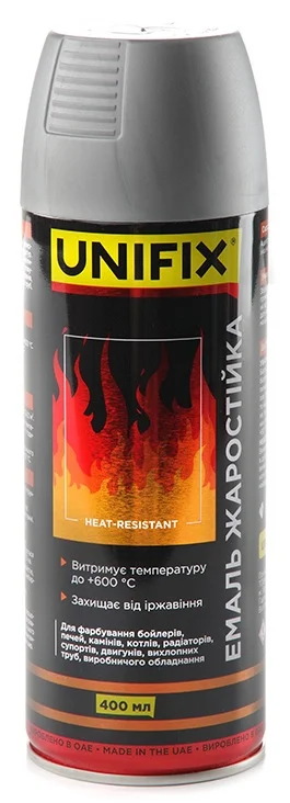 Емаль жаростійка RAL 9022 Срібло 400мл Unifix (951071)
