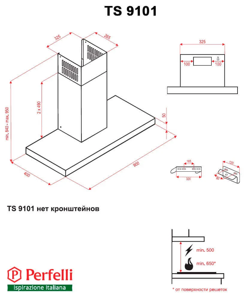 Витяжка кухонна Perfelli TS 9101