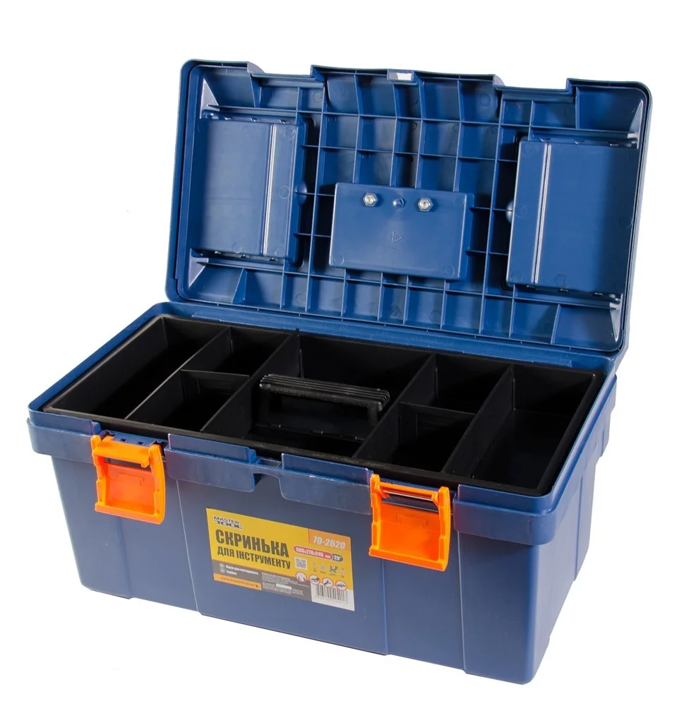 Скриня для інструментів з пластиковими замками органайзери 20" 500х270х245 мм MasterTool 79-2620