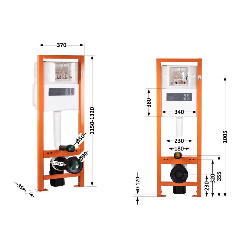 Інсталяція для унітаза Qtap Nest Uni QT0233M370 - фото 2