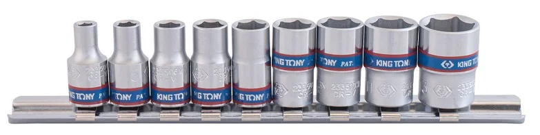 Набір головок King Tony 1/4" 4-13 мм 9 од. 6-гранних (2509MR)
