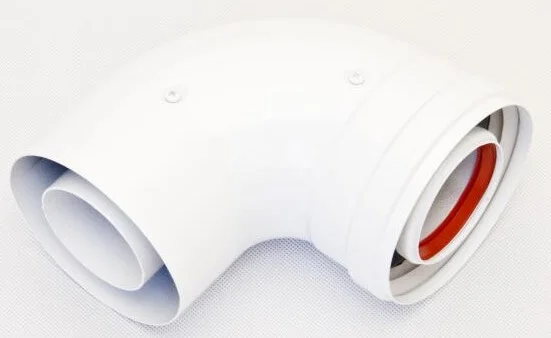 Коаксіальний кутник 110/160 90º Rocterm розтруб-труба для конденсаційних котлів