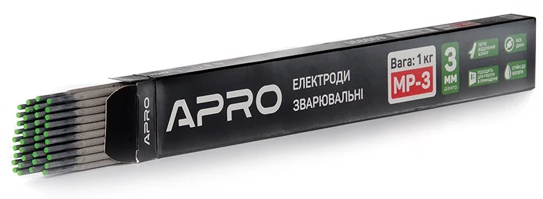 Електроди зварювальні 3мм 1кг Apro МР-3 (699931)