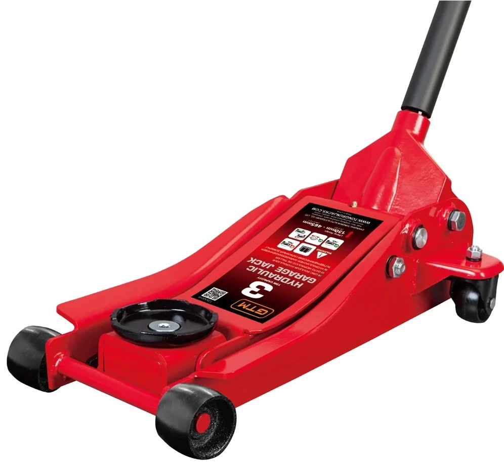 Домкрат низькопрофільний гідравлічний підкатний з поворотною ручкою 3т GTM T830018