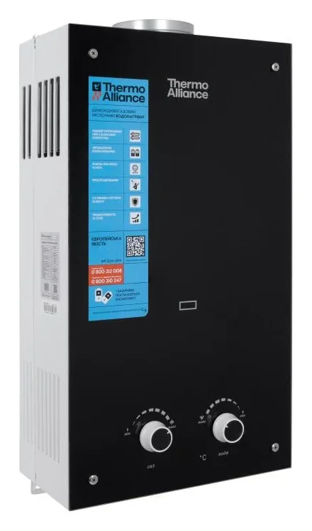 Газова колонка Thermo Alliance JSD20-10GD скло (чорне) - фото 4