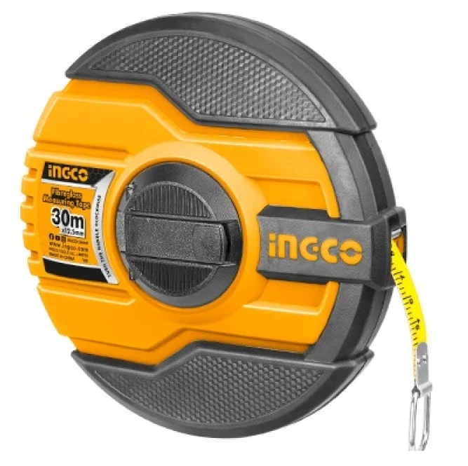 Рулетка 30 м скловолокно 12,5 мм Ingco (HFMT8130)