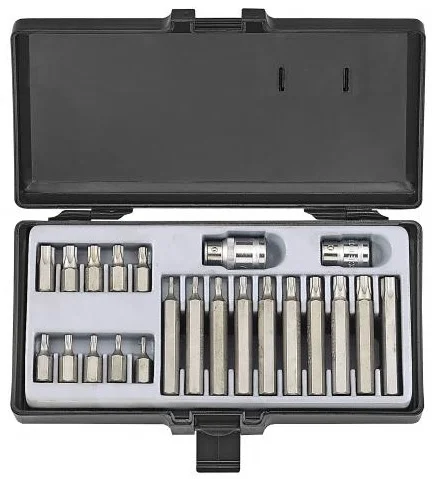 Набір біт 10мм TORX T10-Т55 з отв. 22 од. Force (4222)