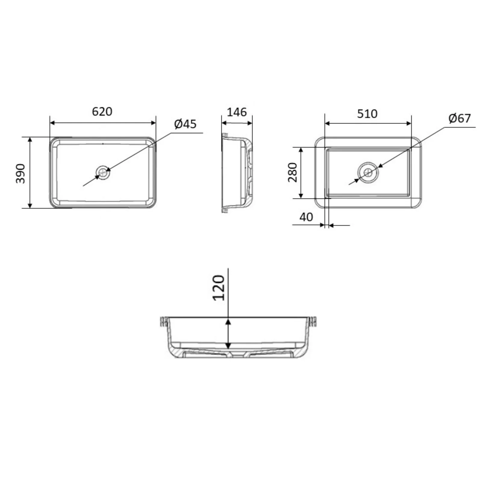 Раковина Qtap Scorpio 615х390х150 Белый - фото 2