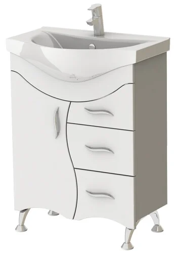 Тумба Ювента Бриз Б2-65 F з умивальником Вітторія 65 Білий