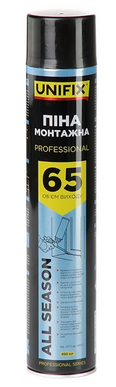 Піна монтажна професійна всесезонна Professional 65л 850мл Unifix (951287)