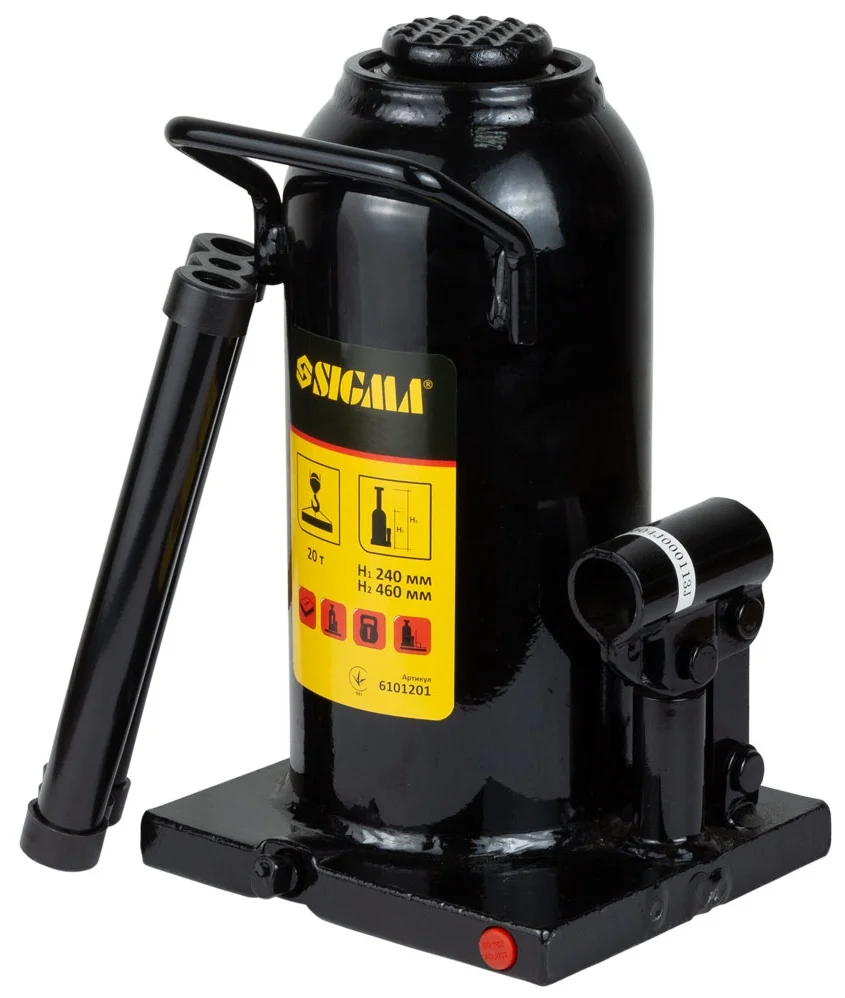 Домкрат гідравлічний пляшковий одноштоковий 20т Sigma 6101201