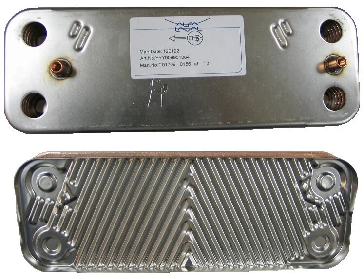 Вторинний теплообмінник на газовий котел Zoom, Expert 18, 24 (12 пластин)