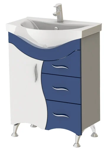 Тумба Ювента Бриз Б2-65 F з умивальником Vittoria 65 Синій