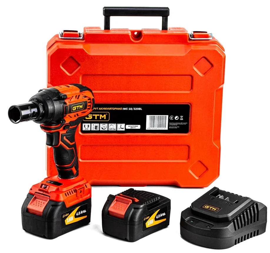Гайкокрут ударний акумуляторний 1/2" 320 Нм 2300 об/хв 18В GTM (IWC18/320BL)