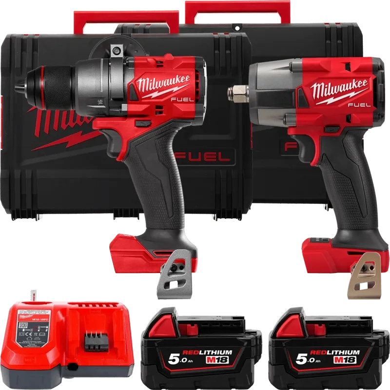 Набор Milwaukee M18 FPP2F3-502X: дрель + гайковерт