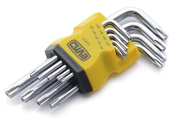 Набір Г-подібних ключів TORX T10H-T50H 9 од. Сила 202510