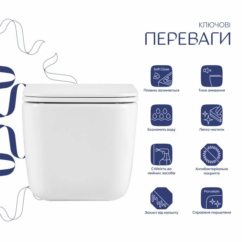 Унітаз підвісний Qtap Gemini Ultra Quiet QTTAU26W49119 (Slim, Duroplast, Soft-close, Quick Release) - фото 3
