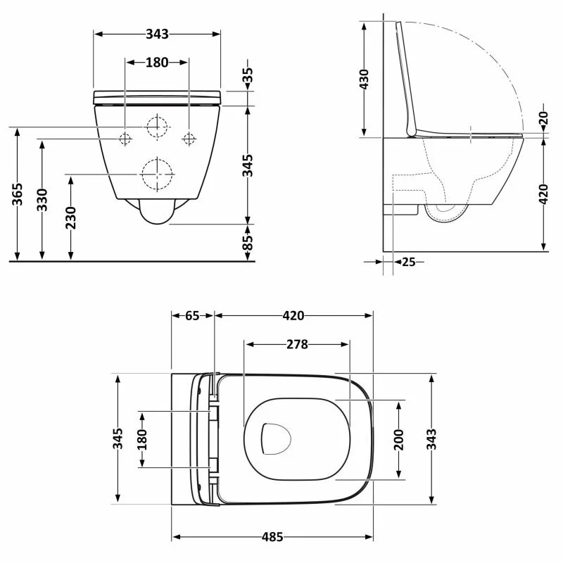 Унітаз підвісний Qtap Gemini Ultra Quiet QTTAU26W49119 (Slim, Duroplast, Soft-close, Quick Release) - фото 2