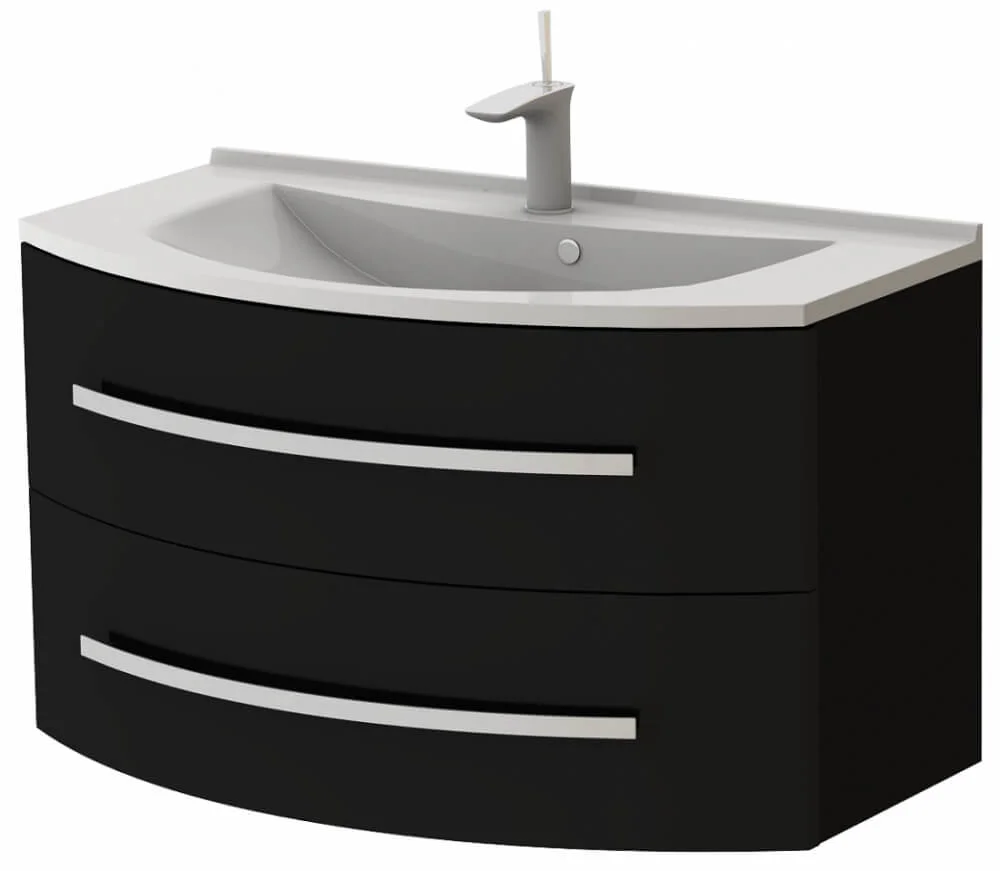 Тумба Botticelli Vanessa Vn-90 з умивальником Vanessa-900 Чорний