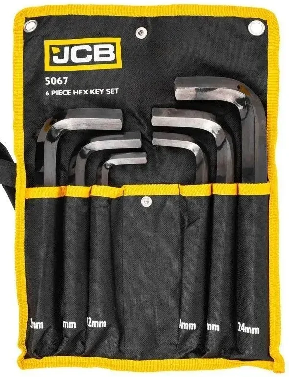 Набір Г-подіб. ключів HEX 6 од. (12-24 мм) в чохлі JCB Tools (JCB-5067)
