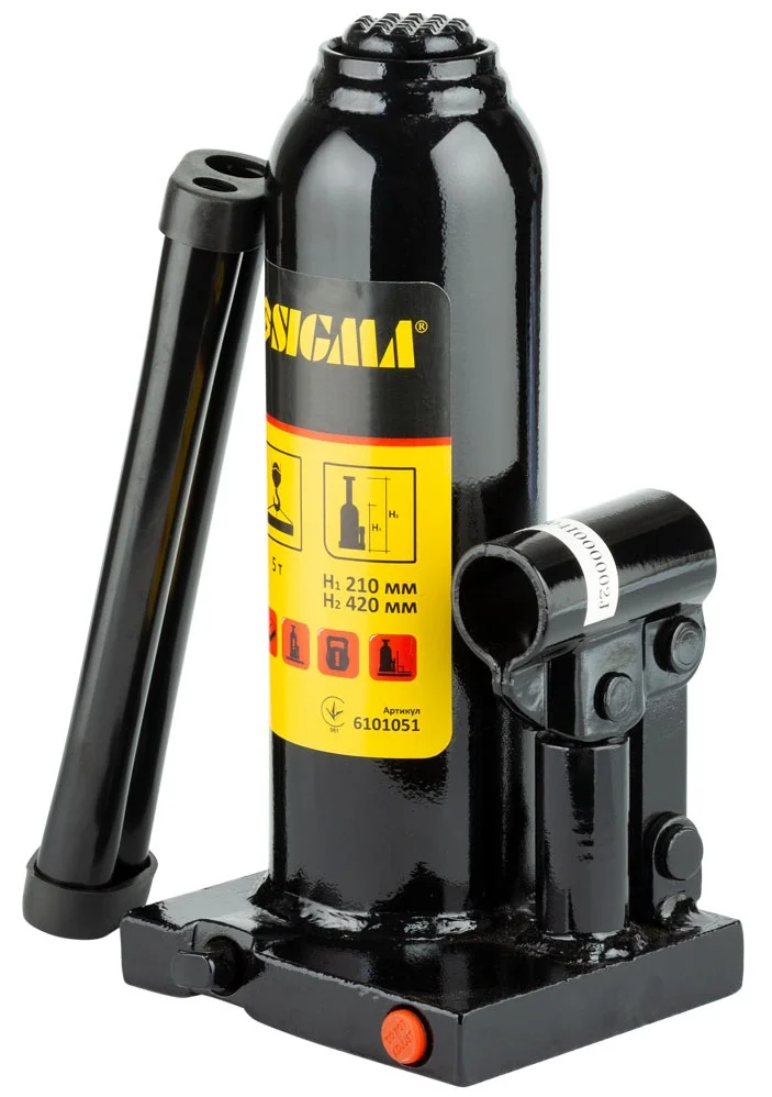 Домкрат гідравлічний пляшковий одноштоковий 5т Sigma 6101051