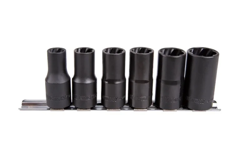 Набір головок для зняття пошкоджених гайок King Tony 1/2" 10-12 мм 6од. 6-ти гранних 9TD036MR