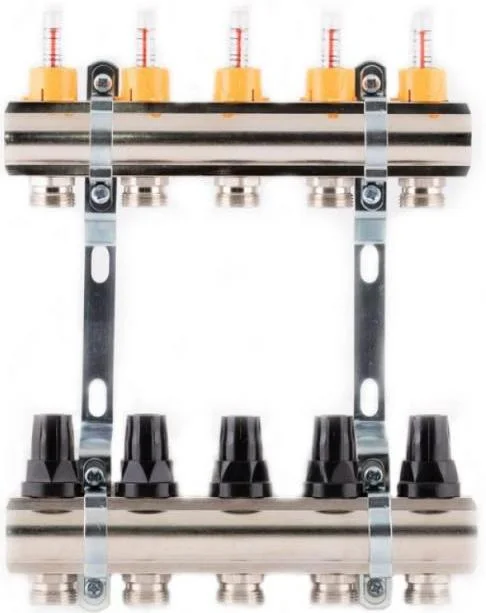 Колектор латунний SD Forte з витратоміром 1"х10 SF001W10