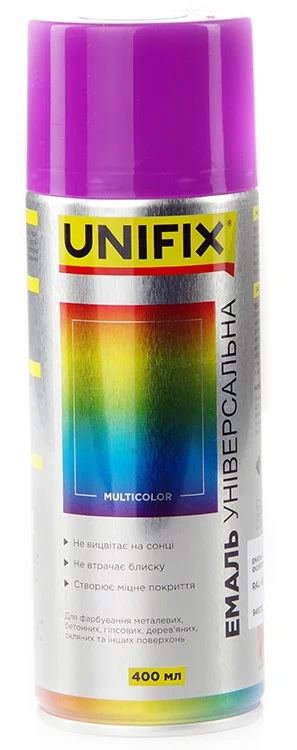 Емаль акрилова універсальна RAL 4005 Фіолетовий глянець 400мл Unifix (941012)