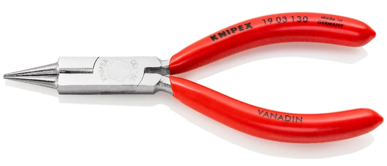 Круглогубці з ріжучою кромкою (круглогубці ювеліра) Knipex L=130 мм (19 03 130)