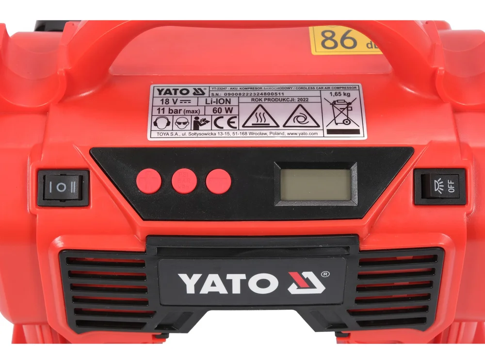 Компрессор воздушный аккумуляторный Yato 60Вт 98л/мин (YT-23248) - фото 6