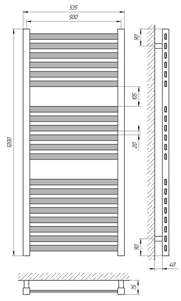 Рушникосушка Laris Солар П20 500 х 1200