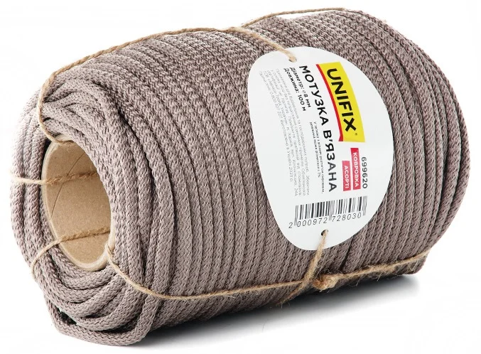 Мотузка в'язана 100м 8мм ковровка (асорті) Unifix (699620)