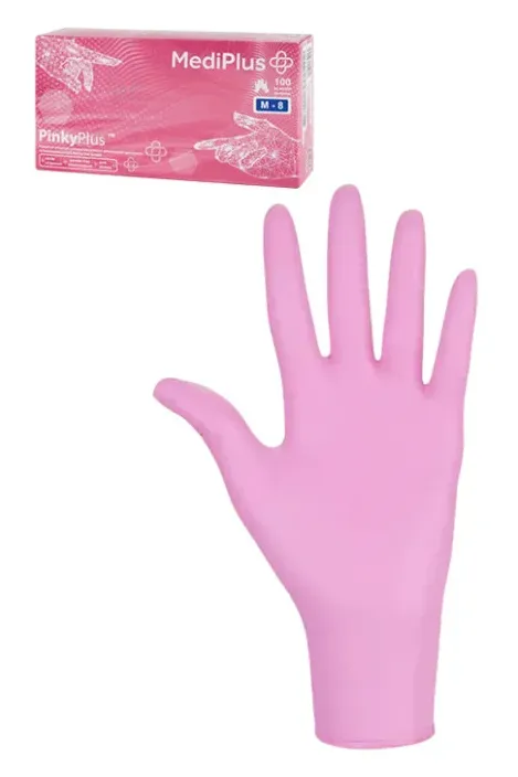 Перчатки смотровые медицинские PinkyPlus (50 пар)