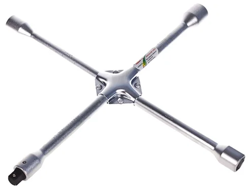 Ключ балонний хрестовий 17x19x21x22 мм посилений з перехідником під 1/2" Hans (1474DH-16)