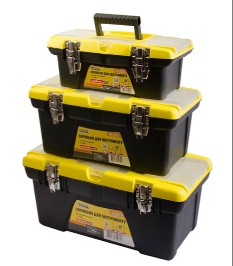 Набір скринь для інструментів з металевими замками знімні органайзери 13"/16"/19" MasterTool 79-2004