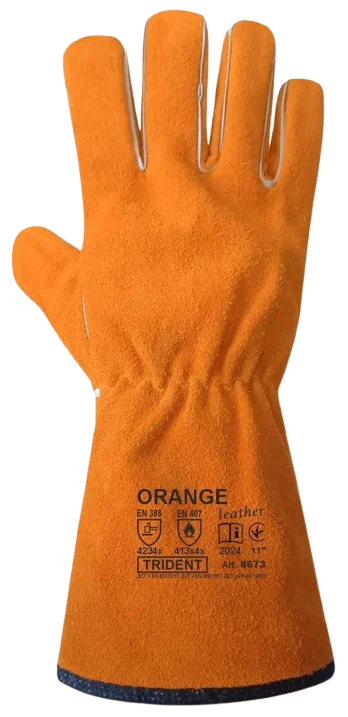 Рукавички робочі спилкові для зварювальних робіт Orange Trident (8673 10 120)